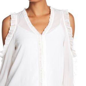 NWT Alice and Olivia Claudette Ruffled Sheer top